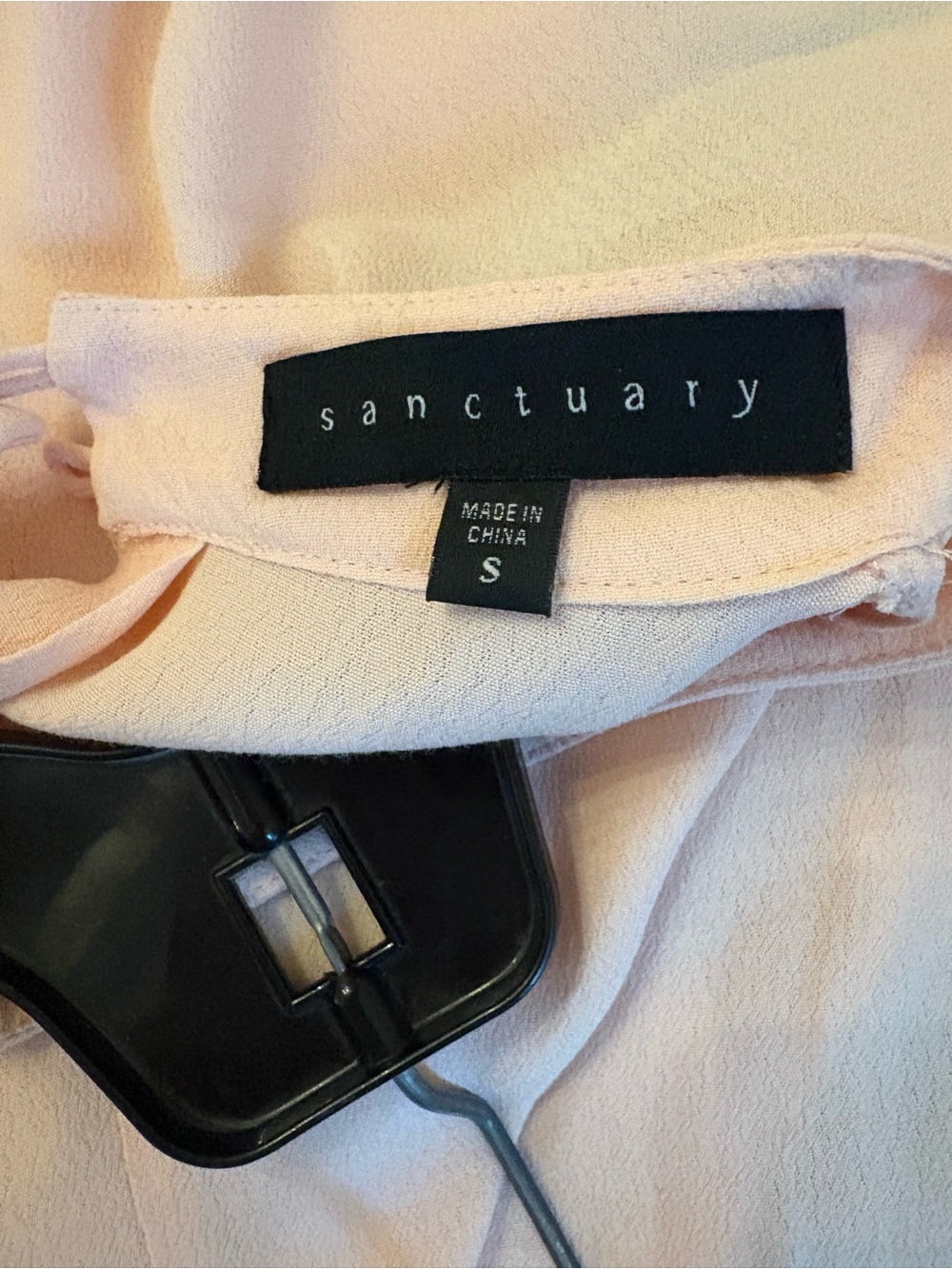 Sanctuary V-Neck Long Sleeve Top with Keyhole Collar in Blush Pink - Picture 2 of 5
